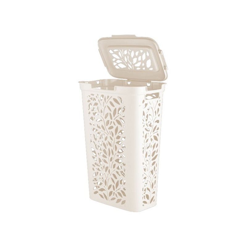 Корзина д/белья 60л. "Leaves" ПБ48917 (440*340*635мм. с разделителем)