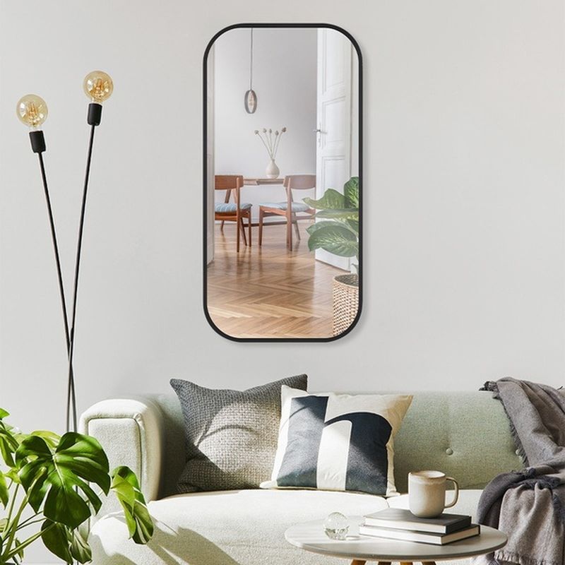 Зеркало 8042-Zm1 80*40см (с закругленными углами с окантовкой цв. черный)