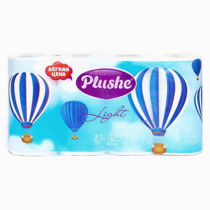 Туалетная бумага 2сл. Plushe Light 5120 8 рул.*12,5м. (белый)