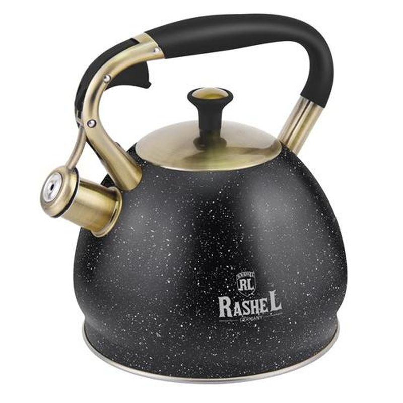 Чайник нерж. M-7903 3,0л. со свист. (черный)