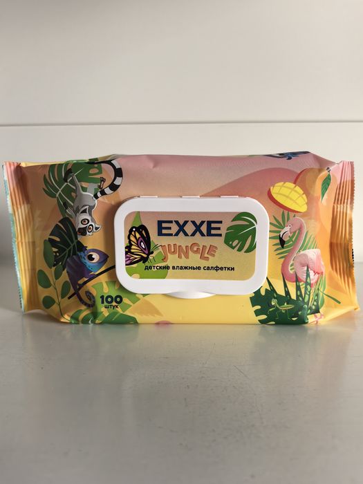 Салфетки влажные EXXE 7708/8079 100шт.ДЖУНГЛИ (детская серия) (Арвитекс)