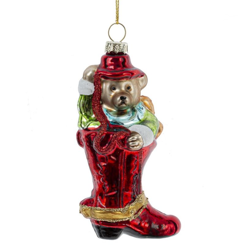 Подвесн.украш. "Медвежонок" 812303 h=12,5см  (стекло) Р