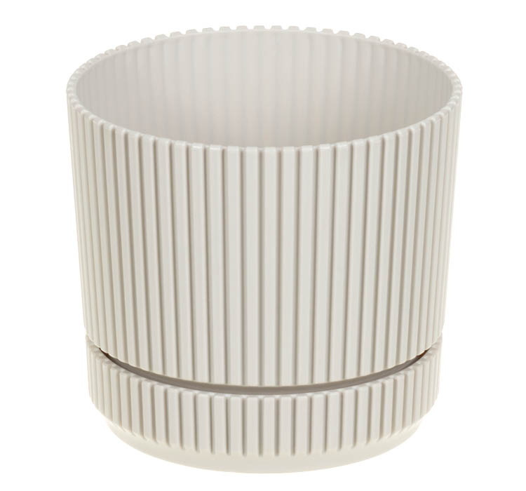 Кашпо СТРИП  2,3л. d17,0см. КН3247КР с подставкой (Кремовый)