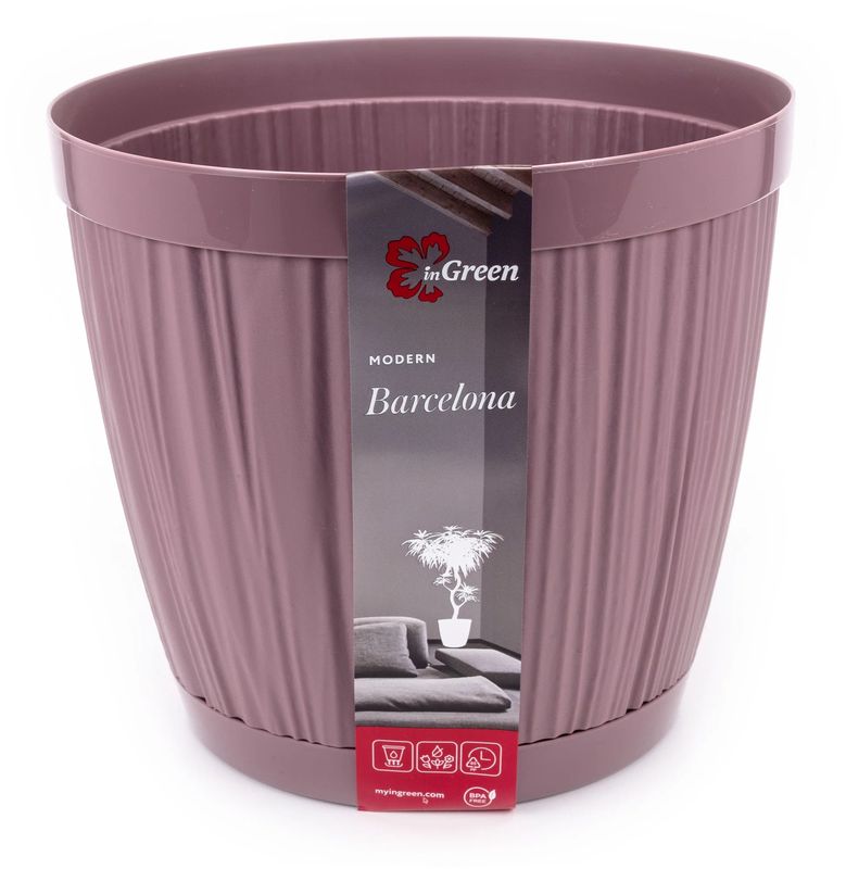 Горшок д/цв. "InGreen BARCELONA" 1,8л. d155мм ПЦ6230МС (морозная слива)