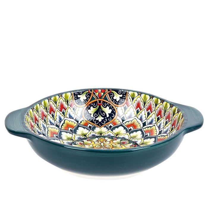 Салатник 0860015 "Arabesque" (зеленый)1,2л. с ручками 25*20,5*6см. ЕНС Салатник 0860015 "Arabesque" (зеленый)1,2л. с ручками 25*20,5*6см. ЕНС