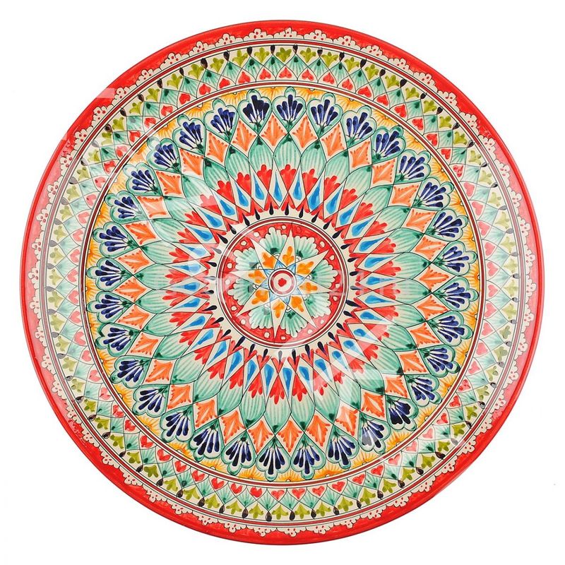 Ляган КРАСНЫЙ МЕХРОБ (блюдо д/плова) 42см. (Узбекистан)