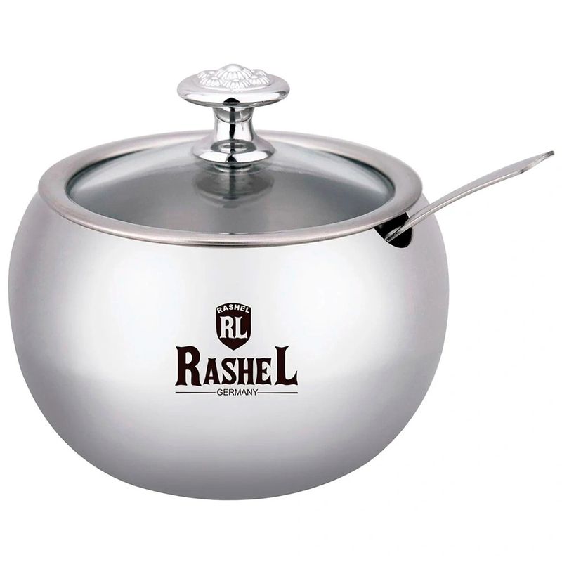 Сахарница R-1801 +ложка (500мл. нерж.)