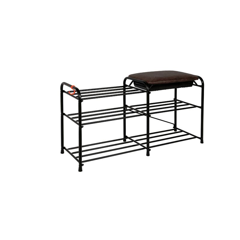 Этажерка д/обуви 3ярусн. "Альфа 33" ПДОА33 Ч/К (810*300*550мм) (Черный/Коричневый) (ЗМИ)