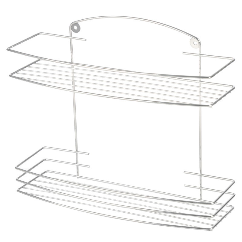 Полка д/ванной 2-х ярусная LECCO 310863 (27*35*13см) Скр.