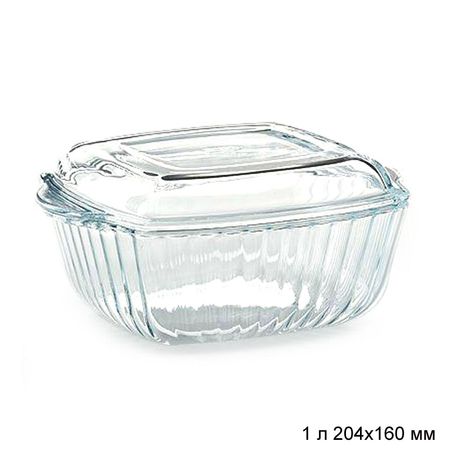 Форма д/СВЧ 1,0л. 59039 квадр. с крышк. (20,4*1,6см.) Турция