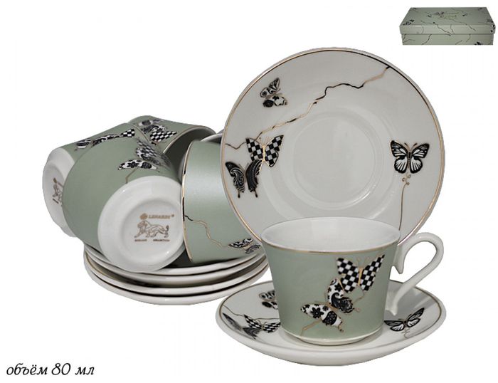 Кофейный сервиз 133-097 12пр."Butterfly" (подар.уп.)