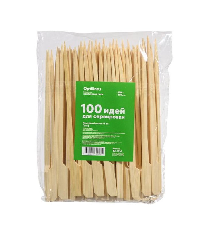 Пика (шпажка) 10-1116 "Гольф" 15,0см. (100шт.) бамбук OPTILINE