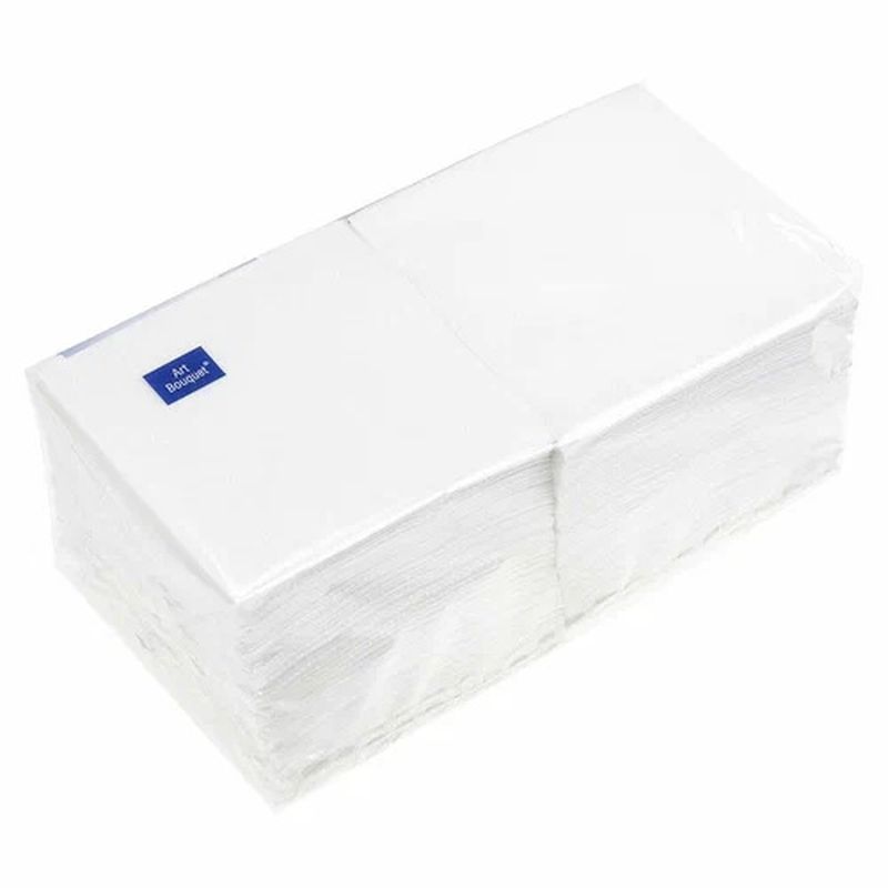 Салфетки бумажные 1сл. Art Bouguet 45076 (20*20см.) 300шт. Белые РБ