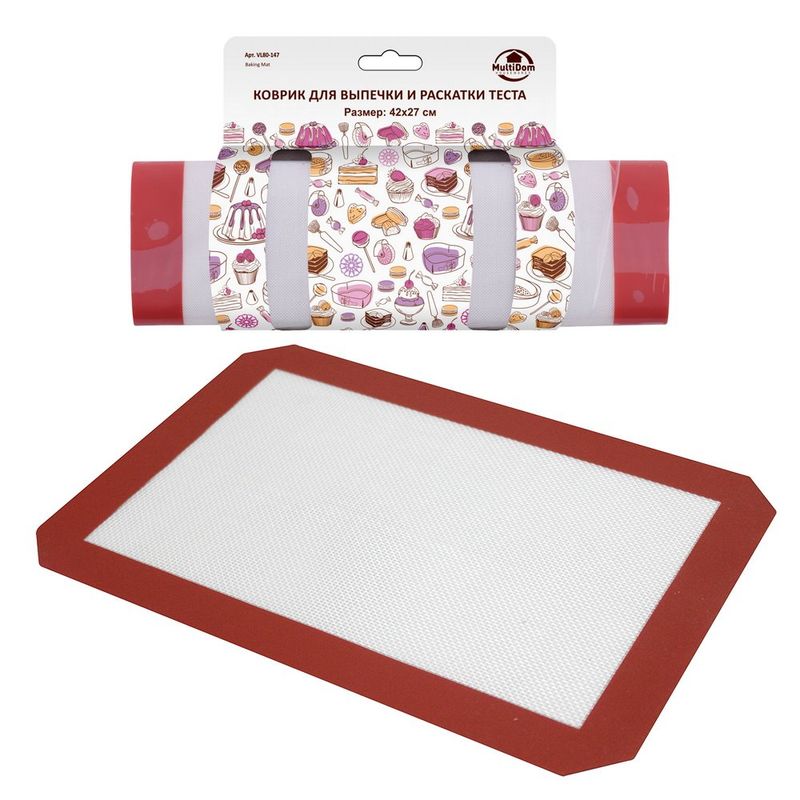 Коврик д/выпечки и раскатки теста силикон. VL80-147 (42*27см.) Мд