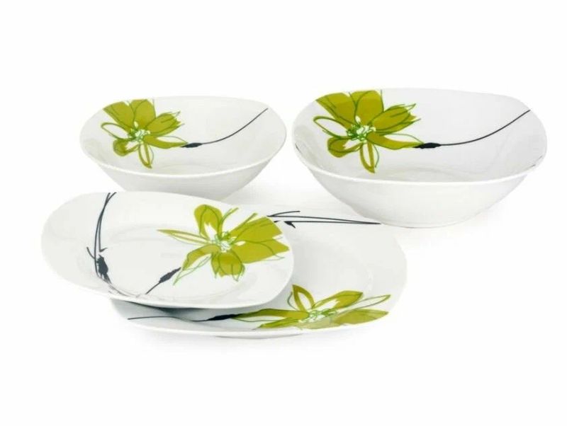 Столовый сервиз 19К-7229 "Бамбук" (19пр.) квадратные тарелки