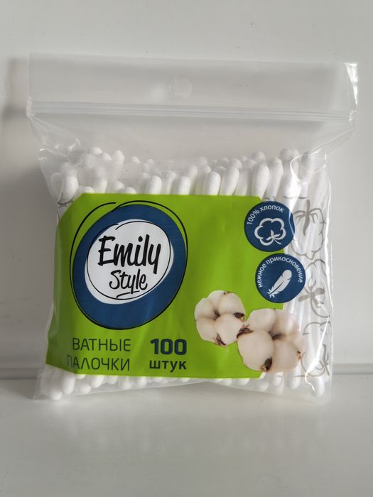 Палочки ватные Emily Style 7217 (100шт.) пакет с зиплоком Арвитекс