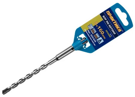 Бур (сверло по бетону) SDS-plus ПРАКТИКА  8*160мм 033-635 "Профи"