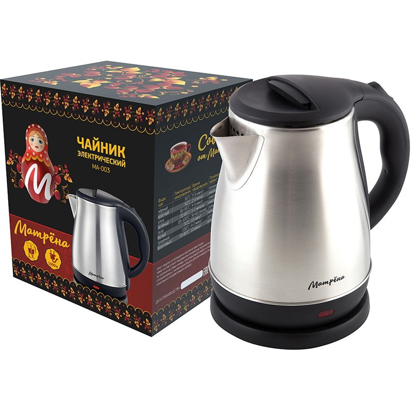 Чайник эл. МАТРЁНА МА-003 005410 (1,5кВт, 1,7л.) нерж.  диск Скр.