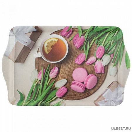 Поднос сервировочный FANTASIA 008258 , (38,5*24,5см.) пл. Mellony