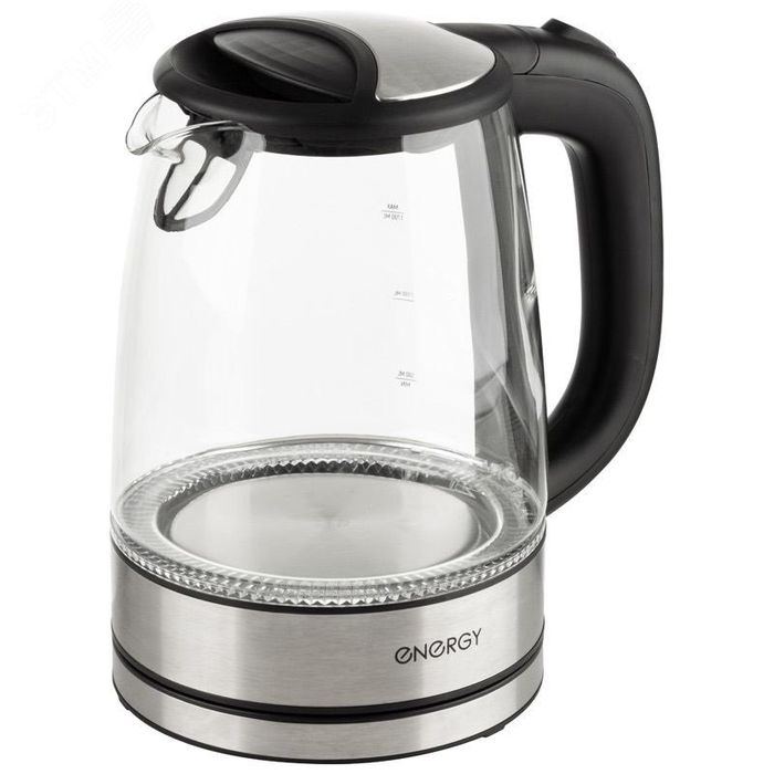 Чайник эл. ENERGY Е-237 2,2кВт. 1,7л. стекло диск 164111 Скр.