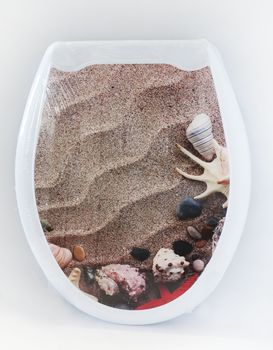 Сиденье д/унитаза "ОКЕАН" с рис. "ПЕСОК" жест. Нов.