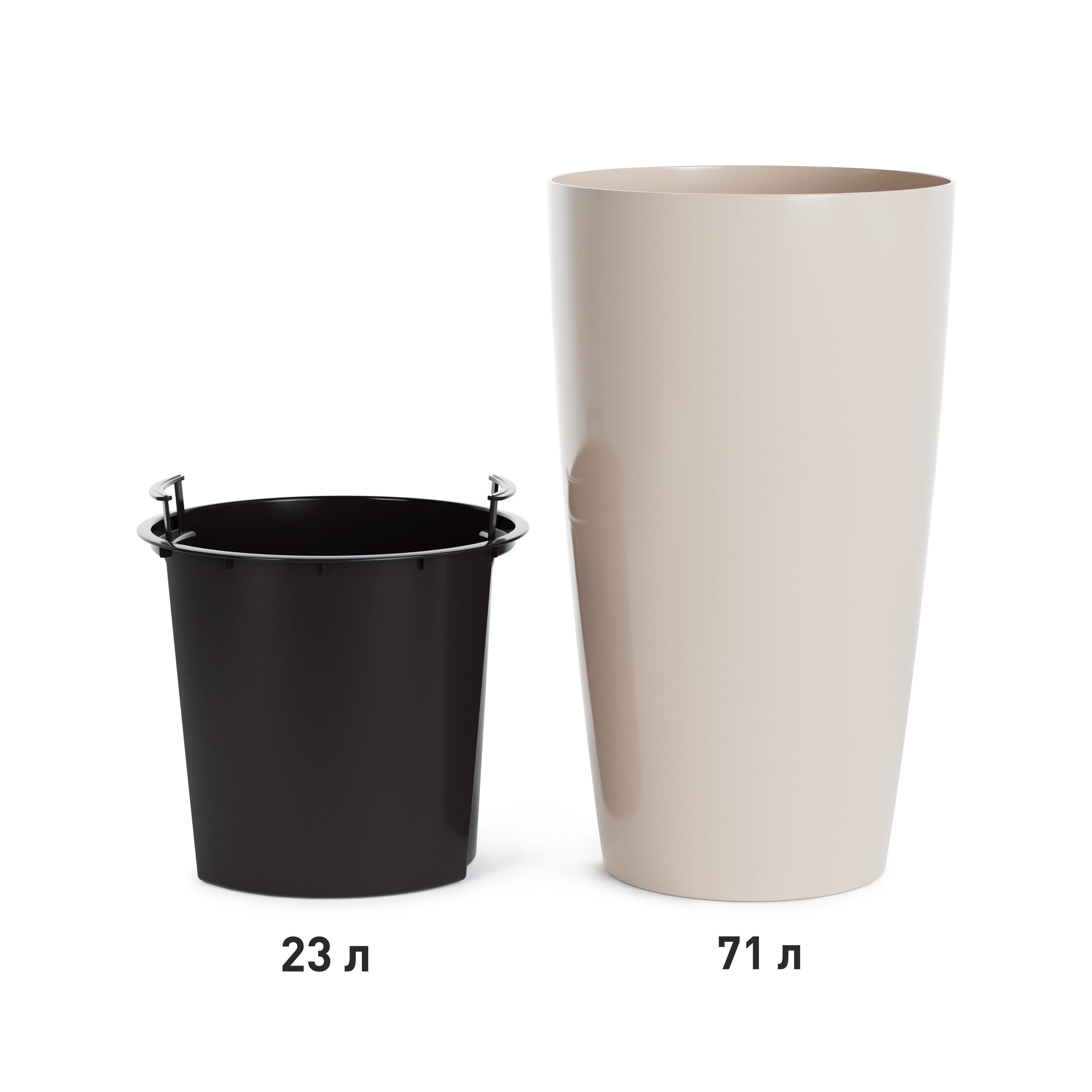 Кашпо д/цв. "Рондо" 71,0л. (со вставкой 23л.) М8878 (бежевый)