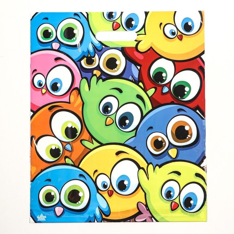 Пакет (вырубная руч.) 450*380мм. Забавные птички 228481 Т-П