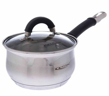 Ковш нерж. 1,9л. с крышк. ИРИДА d16см. КТ08-К .