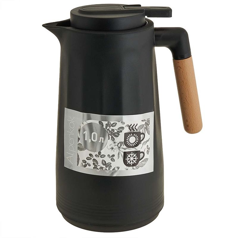 Термос-кувшин стекл. АК-10111S 1,0л. (черный) Alpenkok