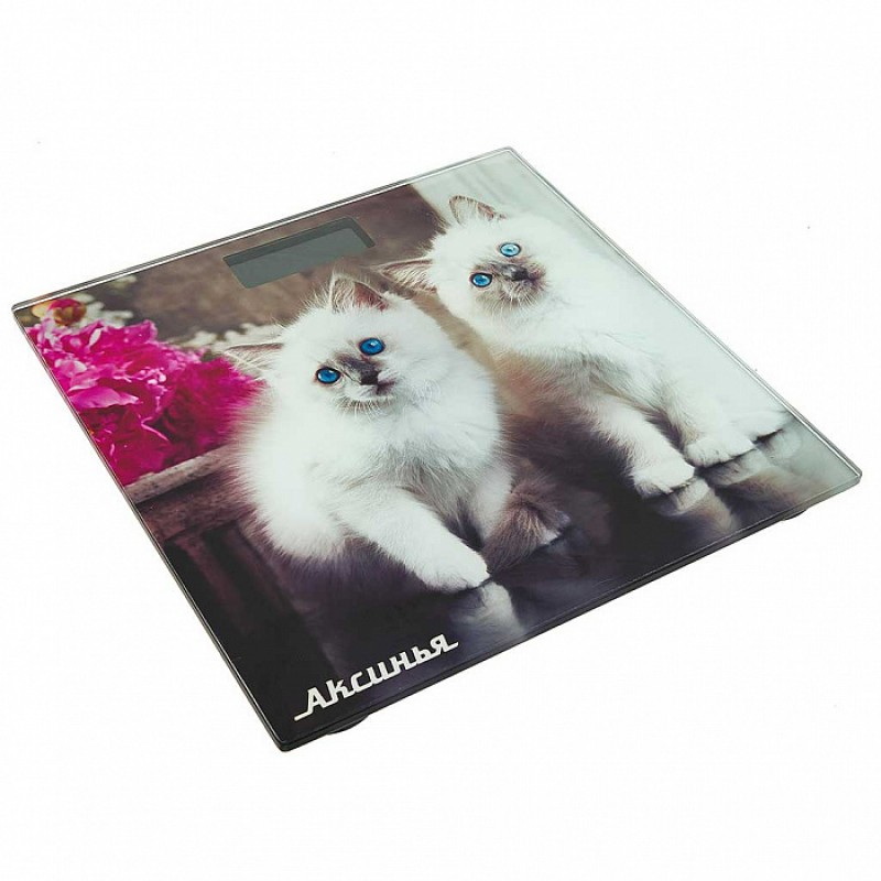 Весы напольные АКСИНЬЯ КС-6003 "Пушистые котята" 180кг. электрон.