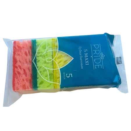 Губка д/посуды "Макси" 5шт. гх008 (с чистящим слоем) П