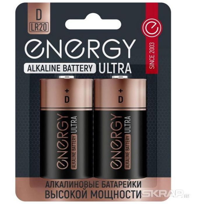 Батарейка алкалиновая Energy Ultra LR20/2В 104983 СКР.