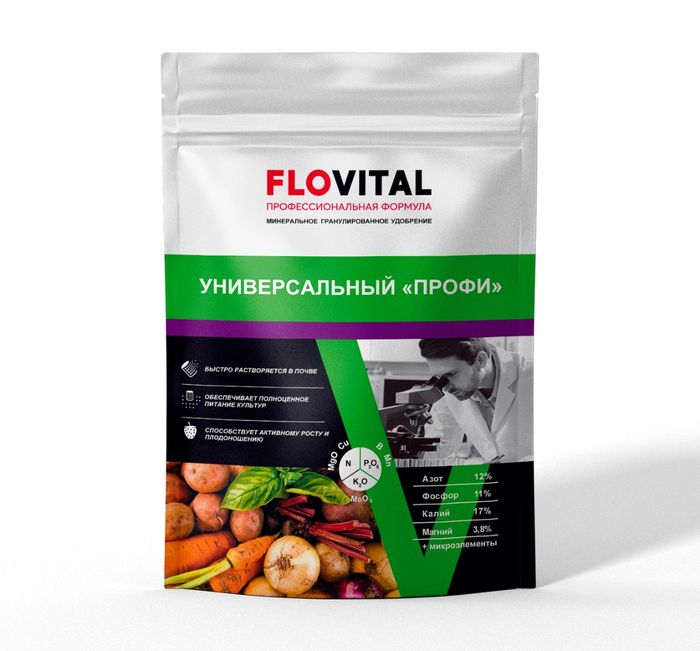 Удобрение универсальное ПРОФИ (дой-пакет) 1,0кг. ФЛОВИТАЛ