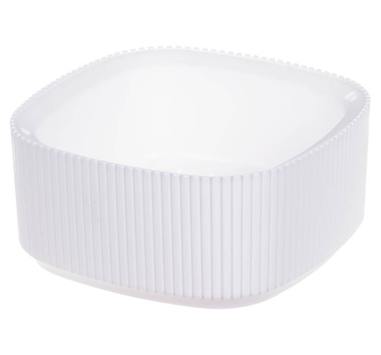 Кашпо СТРИП  0,9л. 16,5*16,5см. КН3249Б со вставкой (Белый)