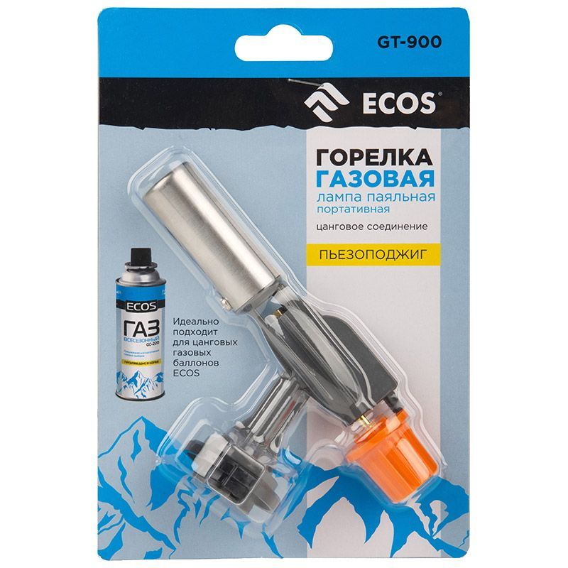Горелка-насадка газовая ECOS GT-900 (лампа паяльная портативная) 157862 Скр.