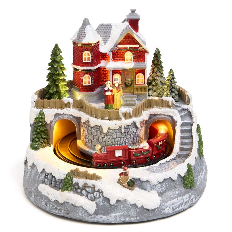 Фигурка "Загородный домик" 146-2228 с подсветкой (19,5*19,5*17,5см) ВД