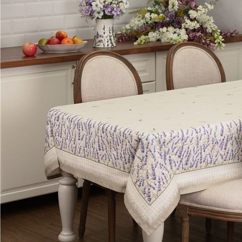 Скатерть 850-735-24 "ДУША ПРОВАНСА" (160*220см беж. ) хлопок, твилл пропитка