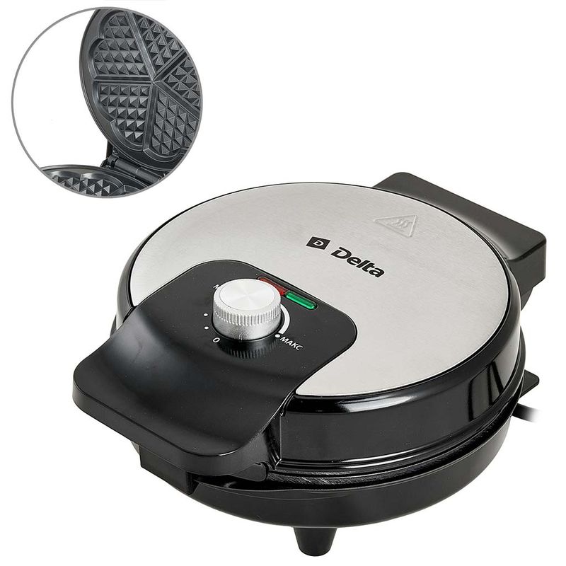 Вафельница эл. DELTA DL-056 "Венская" (1,0кВт. а/пр.покр.)