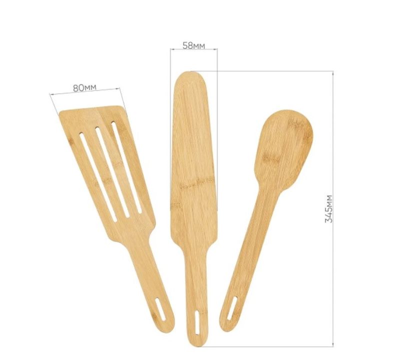 Набор лопаток КТ-НП-06 (3 лопатки), бамбук