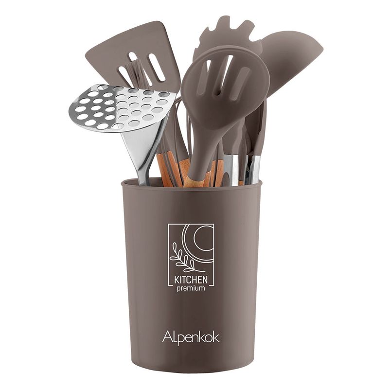 Набор кух. принадлежностей АК-5284 12пр. на подставке (силикон)