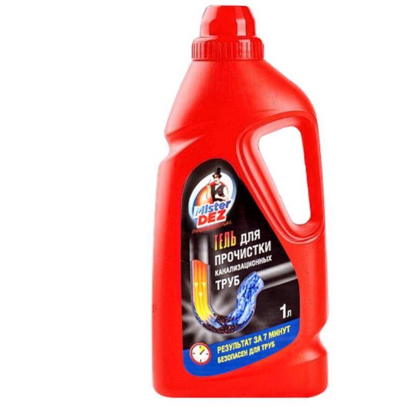 Гель д/прочистки канализ. труб MISTER DEZ Professional 1,0л. 995 .