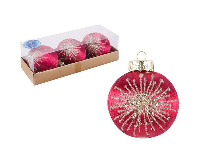 Шары SYQB-0124051 (набор 3шт.) d8см. 108509 (красный) Скр.