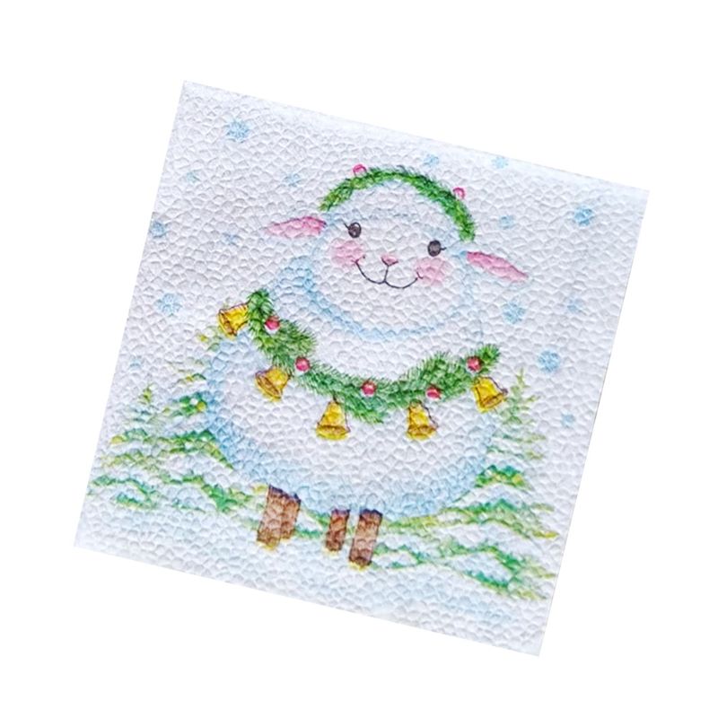 Салфетки бумажные 1сл. Desna 25752 (24*24см.) 40шт. НГ "Овечка с колокольчиками" РБ