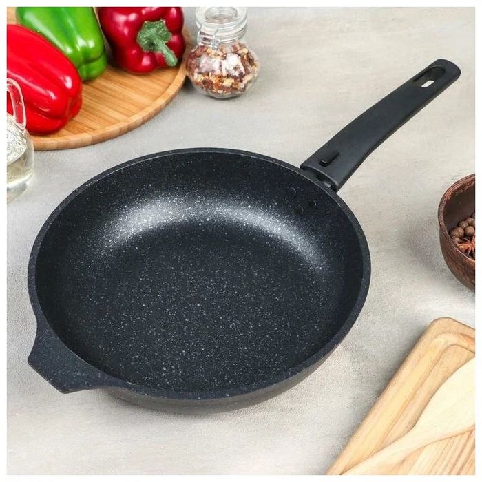 Сковорода Кукмор d220/50мм. смт222а темн.мрамор (а/пр. со съем.руч.)