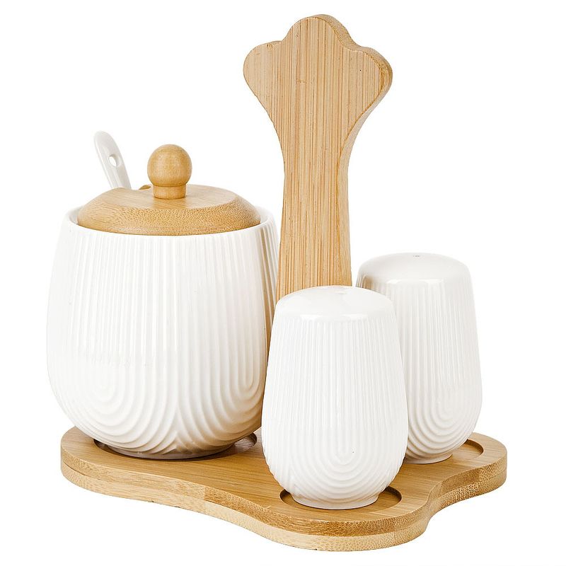 Набор д/специй 2630300 "Naturel" + сахарница с ложкой на бамб.подст. (под.уп) ЕНС