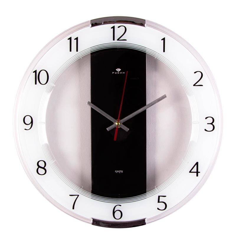 Часы настенные 3327-001 "Рубин" (d=34см) прозрачн. "Классика"