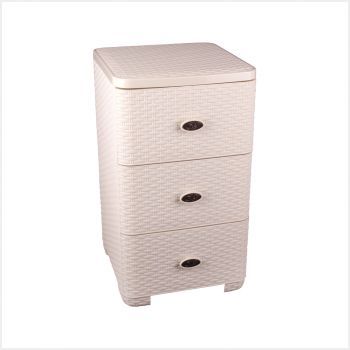 Комод 3секц. "Плетенка" (слоновая кость) М2429