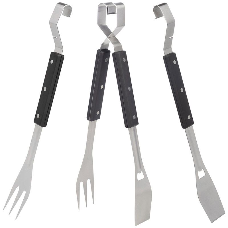 Набор д/барбекю LEONORD BS-40 999709 4в1 (вилка, щипцы, лопатка, открывалка) Скр.