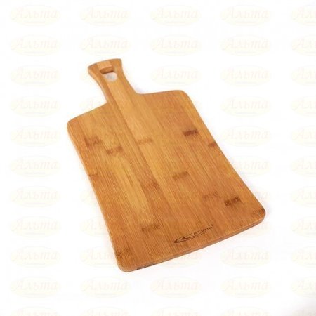 Доска разд. 330*180*12мм. №1 КТ-ДР-100 с ручкой (бамбук)