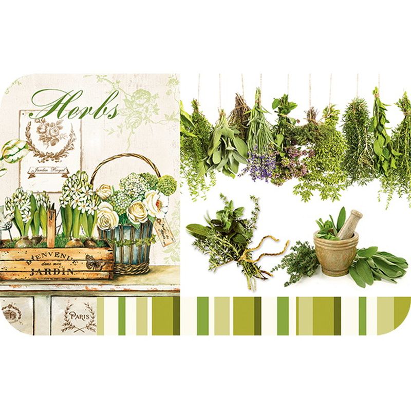 Салфетка сервировочная 26*41см. Травы 13650 С-1026